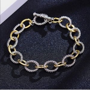 🎈DESIGNER INSPIRED ANTIQUE 2 TONED LINK BRACELET